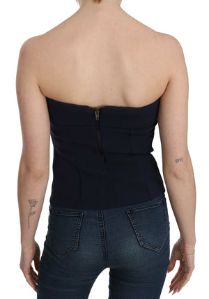 Costume National Trägerlose Carmenbluse mit Reißverschluss hinten
