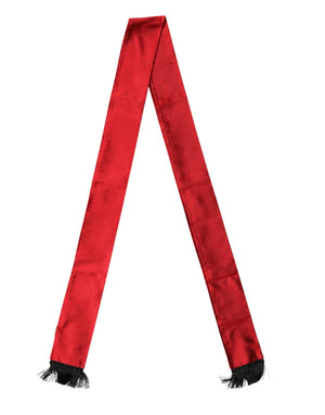 Dolce & Gabbana Roter Seiden-Schal mit Fransen