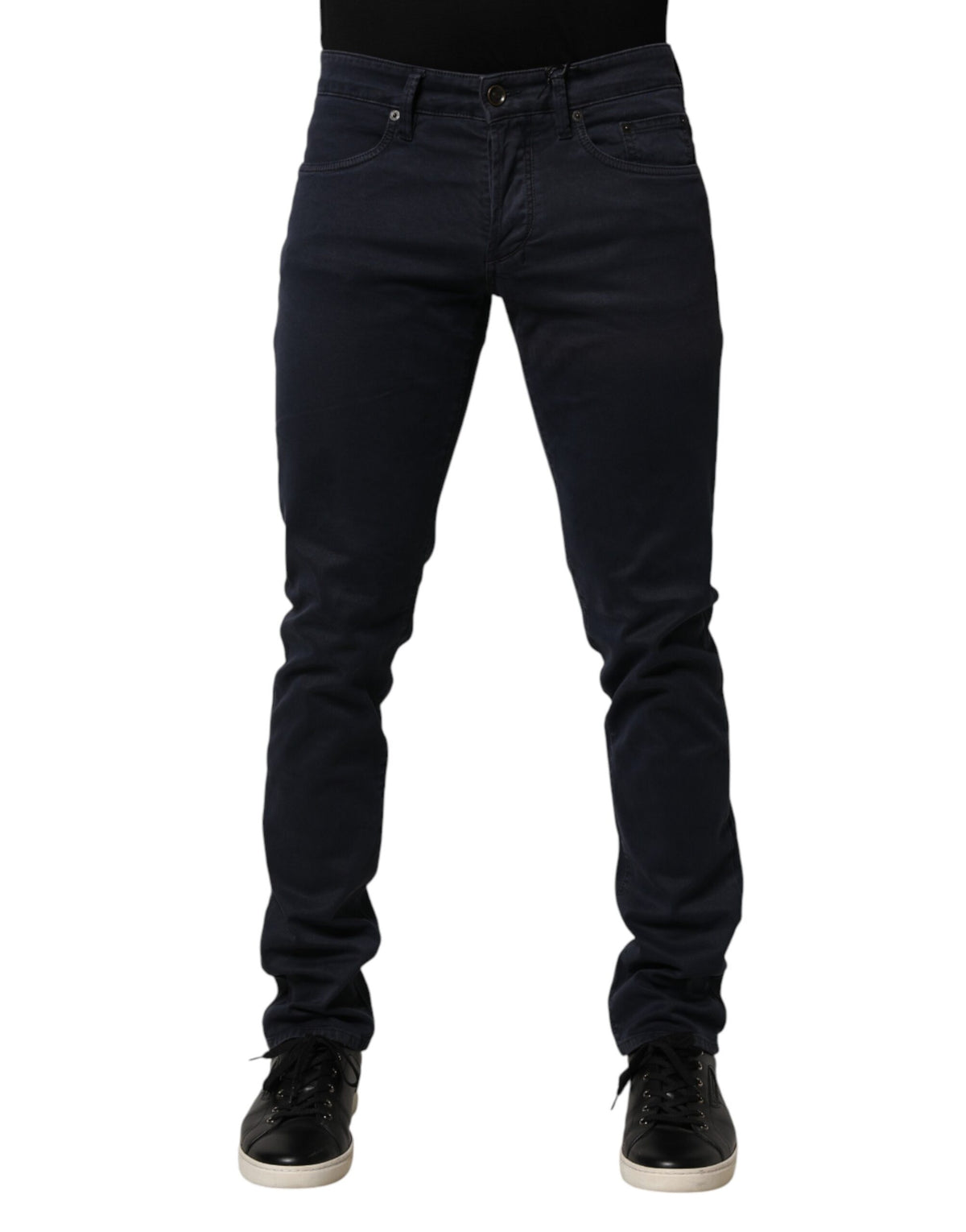 Siviglia Schwarze Skinny Jeans für Herren mit mittlerer Leibhöhe aus Baumwolle