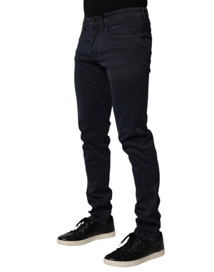 Siviglia Schwarze Skinny Jeans für Herren mit mittlerer Leibhöhe aus Baumwolle