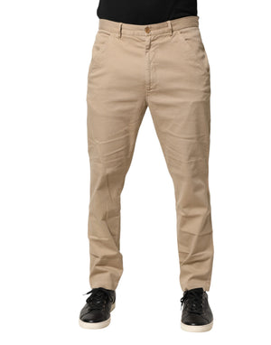 Daniele Alessandrini Beige Baumwoll Skinny Chino Hose