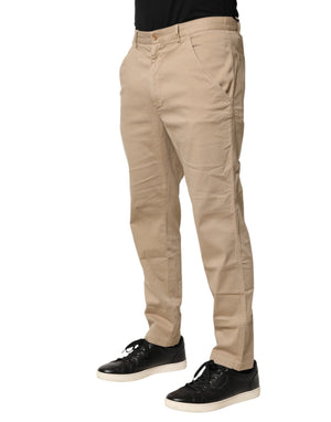Daniele Alessandrini Beige Baumwoll Skinny Chino Hose