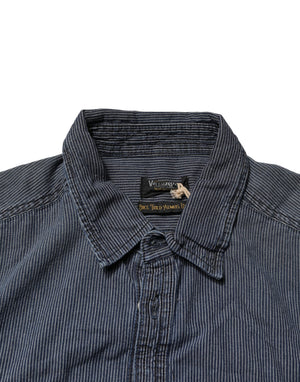 Jack & Jones Herren-Denimhemd mit Knopfleiste, langen Ärmeln, in Blau und Weiß