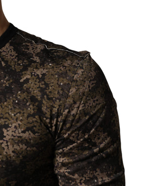 Dolce & Gabbana Mehrfarbiges Camouflage-Langarmshirt
