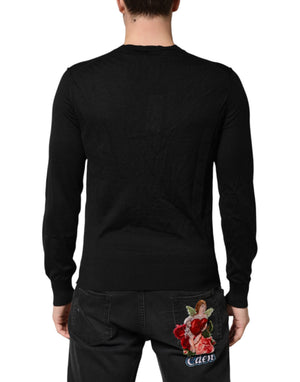 Dolce & Gabbana Schwarzer Kaschmir-Pullover mit V-Ausschnitt für Herren