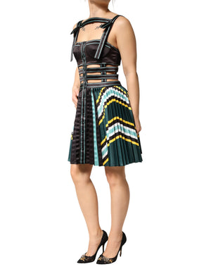 Philosophy di Lorenzo Serafini Mehrfarbiges ärmelloses A-Linien-Kleid