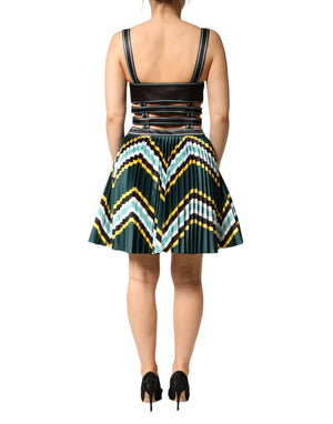 Philosophy di Lorenzo Serafini Mehrfarbiges ärmelloses A-Linien-Kleid