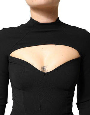 Dolce & Gabbana Schwarzes Bodycon-Etui-Midikleid aus Viskose