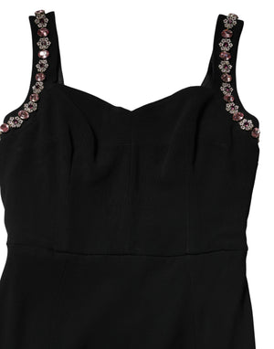 Dolce & Gabbana Schwarzes Bodycon-Abendkleid mit Verzierungen