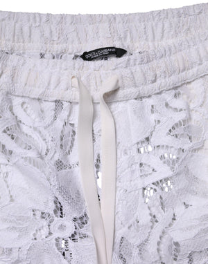 Dolce & Gabbana Weiße Baumwoll-Bermudashorts mit Cut-Out und Mid-Waist-Schnitt