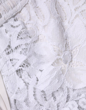 Dolce & Gabbana Weiße Baumwoll-Bermudashorts mit Cut-Out und Mid-Waist-Schnitt