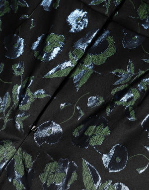 Dolce & Gabbana Blaue und grüne Blumenhose mit Metallic-Effekt