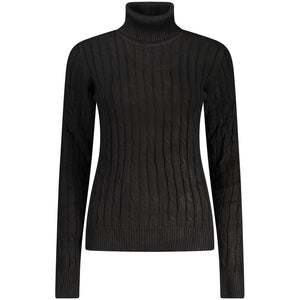 Norway 1963 Schwarzer Damen-Rollkragenpullover aus Viskose