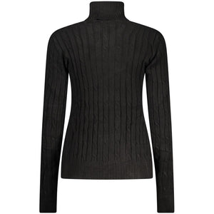 Norway 1963 Schwarzer Damen-Rollkragenpullover aus Viskose