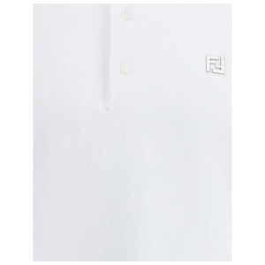 Fendi Weißes Poloshirt aus Baumwolle
