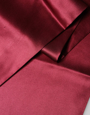 Dolce & Gabbana Roter Satin-Seiden-Schal mit Fransen