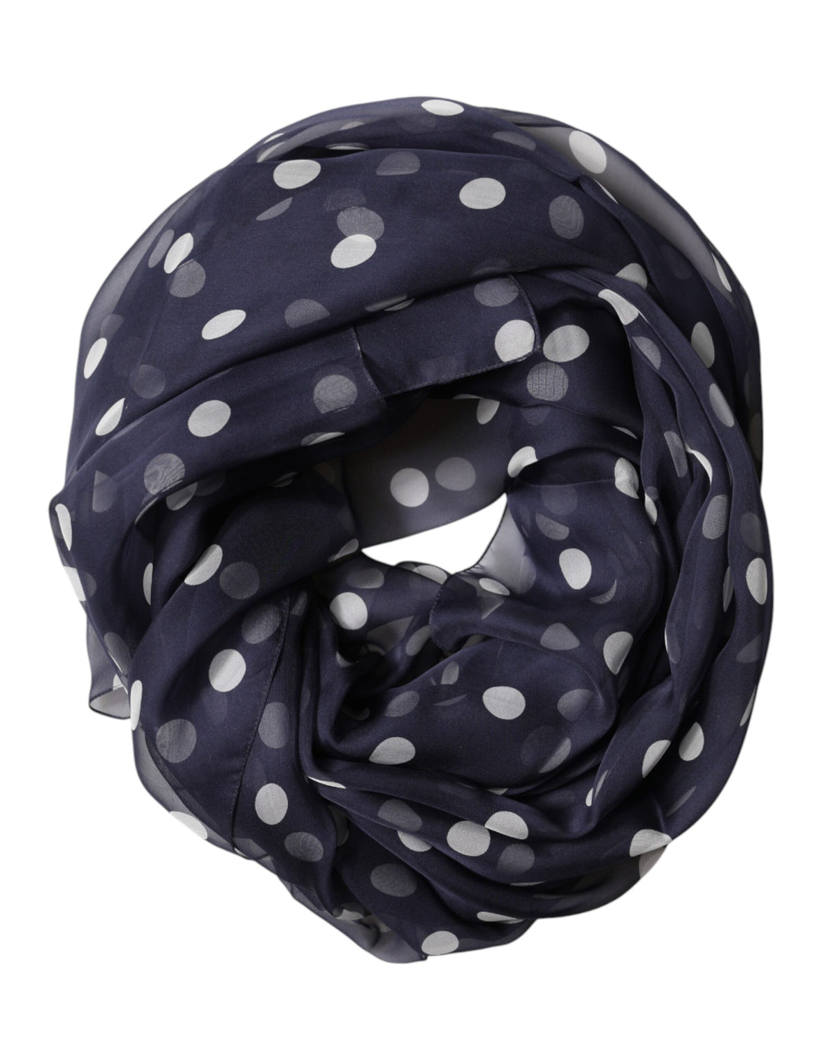 Dolce & Gabbana Blauer Seidenschal mit Polka Dots, 205cm x 132cm