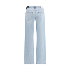 7FOR Blaue Jeans aus Baumwolle im geraden Schnitt