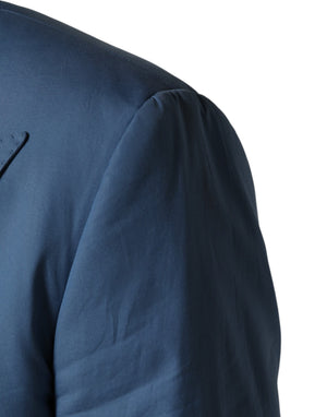 Dolce & Gabbana Blauer Baumwoll-Zweireiher-Anzug (2-teilig)
