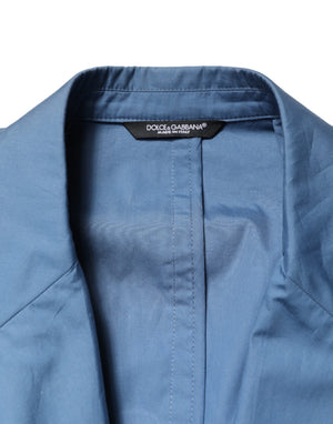 Dolce & Gabbana Blauer Baumwoll-Zweireiher-Anzug (2-teilig)
