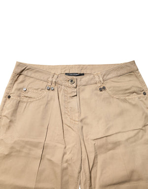 PLEIN SUD Beige Straight Cotton Stretch Chino Hose