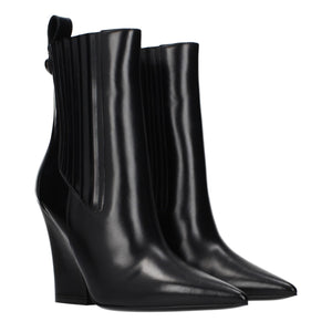 Valentino Garavani Schwarze Leder-Stiefeletten