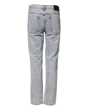 One Teaspoon Hellblaue zerrissene gerade Jeans mit mittlerer Taille