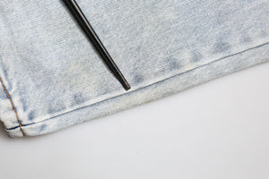 One Teaspoon Hellblaue zerrissene gerade Jeans mit mittlerer Taille