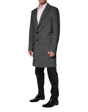 Dolce & Gabbana Grauer Wollmischung Lang Trenchcoat Herren Jacke