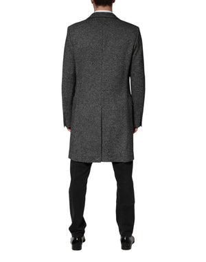 Dolce & Gabbana Grauer Wollmischung Lang Trenchcoat Herren Jacke