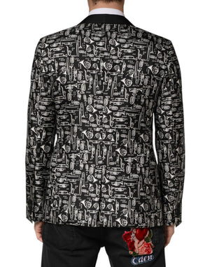 Dolce & Gabbana Schwarzer Jazz Club Seiden-Sakko mit Einreiher