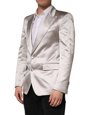 Dolce & Gabbana Silberne SICILIA Einreiher-Sakko-Blazer