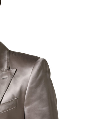 Dolce & Gabbana Silberne SICILIA Einreiher-Sakko-Blazer