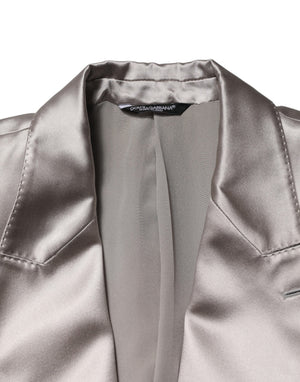 Dolce & Gabbana Silberne SICILIA Einreiher-Sakko-Blazer