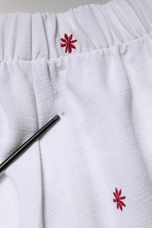 Department 5 Weiße florale Karottenhose mit hoher Taille
