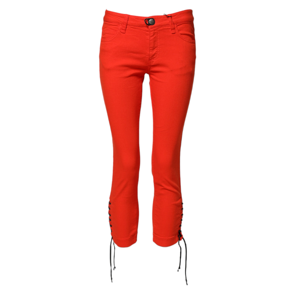 PLEIN SUD Rote Skinny-Jeans mit mittelhohem Bund und verkürztem Bein