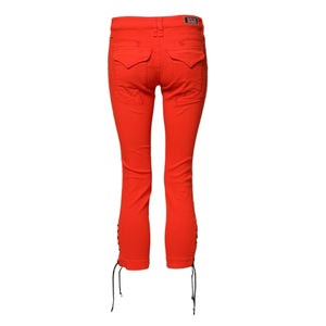 PLEIN SUD Rote Skinny-Jeans mit mittelhohem Bund und verkürztem Bein