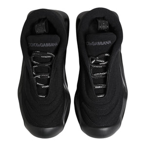 Dolce & Gabbana Schwarze Slip-On Low-Top Wave Sneaker Schuhe