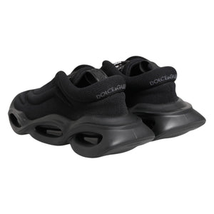 Dolce & Gabbana Schwarze Slip-On Low-Top Wave Sneaker Schuhe