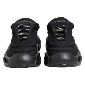 Dolce & Gabbana Schwarze Slip-On Low-Top Wave Sneaker Schuhe