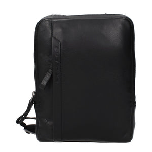 Piquadro Schwarze Leder Umhängetasche
